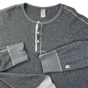 Champion Todd Snyder Henley Shirt Mens XL Grey Waffle Thermal Long Sleeve Canada